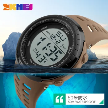Skmei Brand de Lux Mens Ceasuri Sport se arunca cu capul 50m LED-uri Digitale Ceas Militar Barbati de Moda Casual Electronice Ceasuri de mana Omului Ceas