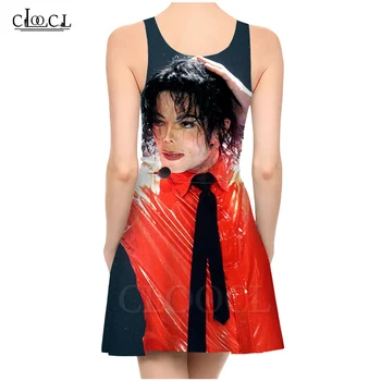 CLOOCL Muzician de Rock Michael Jackson Rochii Femei de Imprimare 3D de Vară Populare Rochie fără Mâneci Petrecere Casual Rochie Sexy