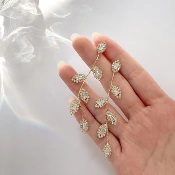 2020 Nou Frunze Delicate Zircon Picătură de Ciucuri Cercei pentru Femei Cristal Moda Retro Elegant Lady Legăna Cercei Bijuterii