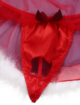 Moda de sex Masculin Mens Sissy Costum de Crăciun Vedea Prin Lenjerie Pură Elastic Naștere Scăzut Pană Albă Tiv G-string Pantalon Fusta