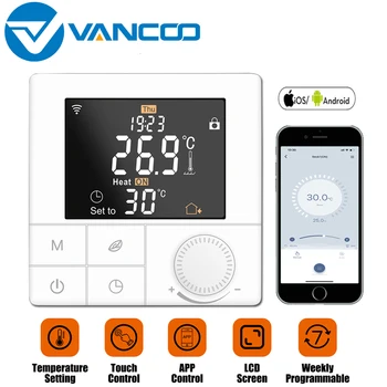 Vancoo Termostat WiFi 220V Temperatura Controler Digital de Încălzire prin Pardoseală Electric Termostat Inteligent Inteligent de Control Acasă