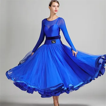 5colors Albastru Verde de bal rochie de concurență femeilor tango rochii de standard vals de bal rochii de bal rochie franjuri
