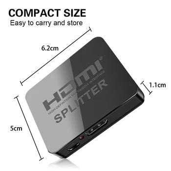 Splitter-ul Hdmi 1 la 2 1080p, 4K 1x2 HDCP Stripteuză 3D Splitter Putere Amplificator de Semnal 4K HDMI Splitter Pentru DVD HDTV Xbox PS3