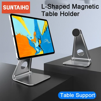 Suntaiho Birou de Suport Stand Pentru iPhone iPad Aliaj de Aluminiu 360° Rotație Magnetică Desktop, Tablet Holder Universal Masa