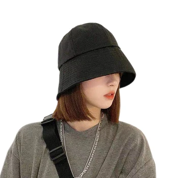 Vara Pălării de Soare Pentru Femei-coreean Pliabil Negru Pălărie Găleată Nouă în formă de clopot Pescar Pălărie de Moda Casual Găleată cu Capac