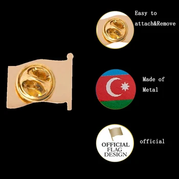 5PCS Azerbaidjan Placat cu Aur Naționale Țară Steag care Flutura Frumos Pin Broșă Colectie de Pin Rever Pavilion Insignă de Metal