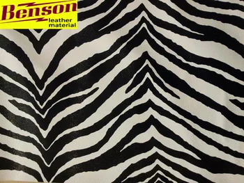 Dungă alb-negru sintetice din PVC Imitatie de piele mare zebra piele material textil