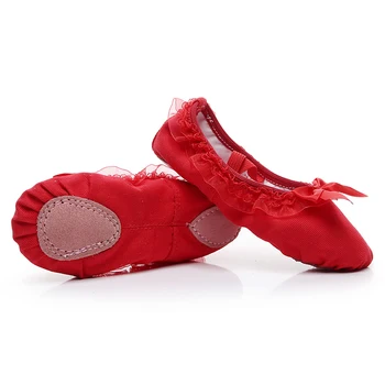 TIEJIAN Arc Dantelă Pantofi de Dans Pentru Femei, Confortabil, rezistent la Uzura Fete Pantofi de Balet, Yoga Practica de Performanță Scarpe Ballo 05