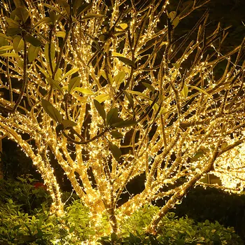 Thrisdar în aer liber de Crăciun Șir LED Lumina 100M 800/1000LED Zână Ghirlanda de Lumini Pentru Petrecerea de Nunta Xmas Copac Grădină Terasă