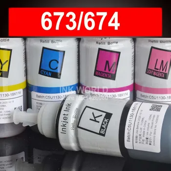600 ML Cerneala Pigment Refill Kit compatibil EPSON L800 L805 L810 L850 L1800 L351 L350 L551 cerneală de imprimantă T673 673