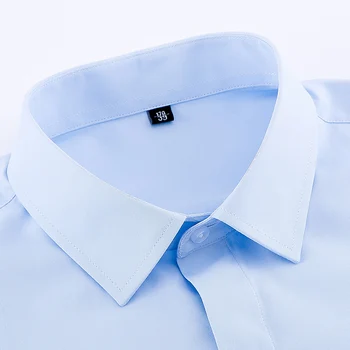Bărbați Clasic Ascunse Butoane de Manșete franțuzești Solid Dress Shirt de Afaceri Formal Standard-fit Maneca Lunga Tricouri (Buton Inclus)
