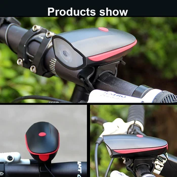 Față de Biciclete Lumina USB cu Corn Reîncărcabile Biciclete Lumini Impermeabilă Ciclism Far Lanternă puternică Lampă de MTB Accesorii