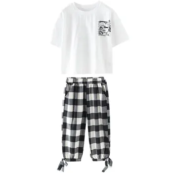2020 Fete de Vară de Îmbrăcăminte Seturi de Fete Maneca Scurta tricou+Pantaloni Casual Fată Adolescent Haine 8 10 12 14 Ani înapoi la școală tinuta