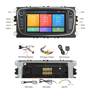 Hikity Android 8.1 Radio Auto 2 Din Masina cu echipamentele de redare Multimedia GPS, Autoradio 7