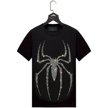Plus Dimensiune 2020 Spider Fierbinte Foraj Camasi Barbati Maneca Scurta Brand Om De Moda Streetwear O De Gât Subțire Tricouri Camiseta De Hombre
