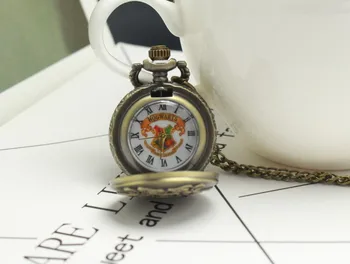 Vintage Hogwarts Ceas de Buzunar Colier Bronz Drăguț Fob Lanț de Ceas Pandantiv Pentru Copii Baieti Potter Fanilor Cadou ceas