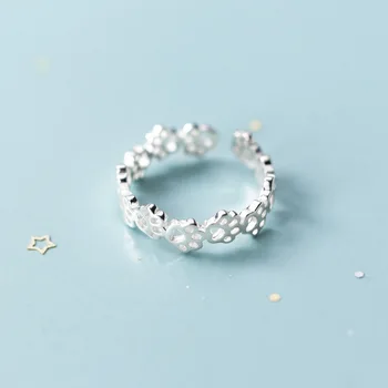 MloveAcc Argint 925 care pot fi Stivuite Pisică Câine Urme de Inele pentru Femei Inel de Nunta Bijuterii CADOU de Ziua Îndrăgostiților