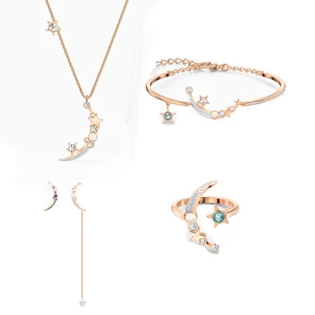 2020 SWA moda bijuterii Nou Noapte Înstelată Set Rose de Aur Romantic Lună și Stele Decor Oferi Femeilor cel Mai Romantic Cadou