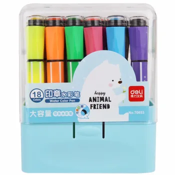 Copii drăguț de Desen, Pixuri cu Stampila de etanșare pentru Copii Lavabil Watercolor Pen Arta Graffiti Marker Pictura Pen 12/18/24/36 Set de Culori