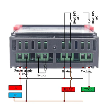 Digital KT1000 Controler de Temperatura C/F Termostat 10A Releu Termostat Răcire Încălzire Comutator Regulator pentru incubator