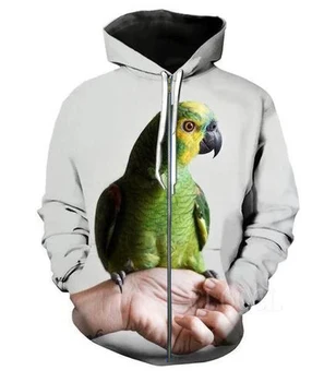 Papagal hanorace Barbati Floare Hip Hop bird 3d de Imprimare swaetshirt Rece Bărbați femei Îmbrăcăminte Casual Topuri tricou Stil camasa-1