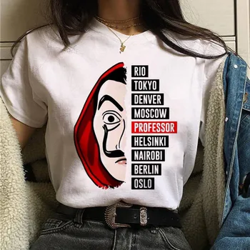 Casa de Hârtie tricou Banii Jaf femei La Casa De Papel tricou amuzant top tee moda haine noi de tricouri de vara pentru femeie