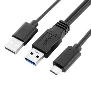 USB 3.0 de sex Masculin & USB 2.0, Dual Power data Y De Tip C Cablu USB-C pentru Laptop & Hard Disk Cablu UC-125