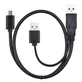 USB 3.0 de sex Masculin & USB 2.0, Dual Power data Y De Tip C Cablu USB-C pentru Laptop & Hard Disk Cablu UC-125