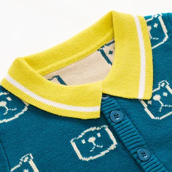 Copil Haine pentru Copii de tricotat Pulover Copil Uza Pentru Primavara Toamna anului Nou Copil O-gât Desene animate Cardigan+Pantaloni 2 buc Îmbrăcăminte