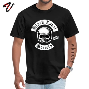 Funky Mens Negru T-shirt Black Label Craniu Societatea de Vara Tricouri Maneca Grup Tee-Shirt Echipajul Gât Îmbrăcăminte