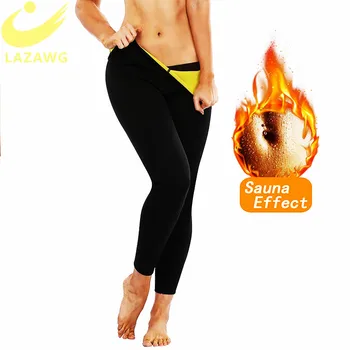 LAZAWG Femei de Control Chilotei de Căldură Saună Sudoare Pantaloni Neopren, Pantaloni Slim Legging Body Shaper Sport de Antrenament Pantaloni Coapsei mai Subtire