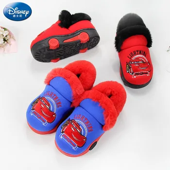 Disney pentru copii punga cu pantofi de bumbac 2019 iarna noi masina băiatul acasă calda non-alunecare de bumbac blană papuci copii