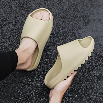 Ultimele Slide-Uri De Barbati 2020 Moda Vara Papuci De Casă Pentru Bărbați Moale În Afara Mens Papuci De Plaja Pantofi Open Toe Sandale Femei