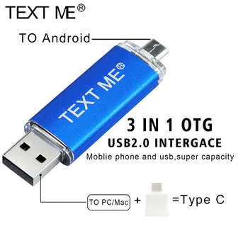 TEXTUL MI Pendrive OTG 3 in1 OTG Tip-c Unitate Flash cle usb 2.0 stick de 64GB, 128GB otg pen drive 4GB 8GB 16GB 32GB de stocare dispozitive