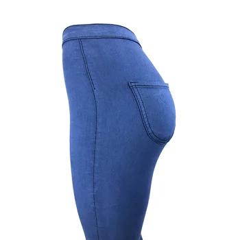 Mare waistWomen blugi 2020 întinde retro albastru dresuri confortabile pentru femei pantaloni stretch slim creion blugi