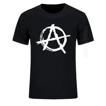 Tricou Barbati Anarhie Simbol Punk Rock-O-Neck T-Shirt Balamuc Rău Anarhist Război Rocker Bumbac Tricou Tricouri Îmbrăcăminte