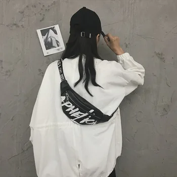 Talie Genti Pentru Femei 2020 Noua Moda Doamnelor de Banane Centura borseta Trend Fata Hip Hop Scrisoare Crossbody Bag PU Saci de Umăr Cald