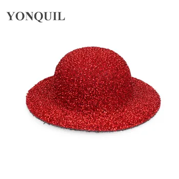 Nou 8 Culori Mini Top Fascinator Pălării 7CM Blingbling Copii Pălării de Partid Bază de Fete Show DIY Accesorii de Par 24 de Piese/Lot