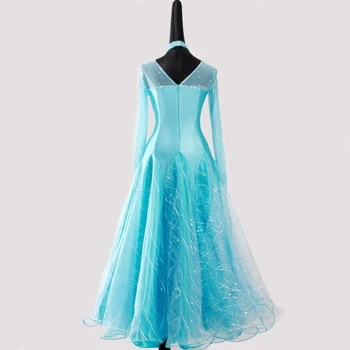 Albastru de bal rochie standard, rochie dans pentru dansul împletit vals rochie franjuri rumba, dans, costume de dans tango purta negru