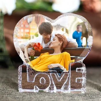 Romantic in Forma de Inima de Cristal in Miniatura Personalizate Personalizate Sticlă Artizanat Cadouri DIY Acasă Decorare Accesorii