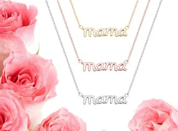 30PCS Mici Mama Mama Mama Litere Colier Cuvântul Inițial Dragoste Alfabetul Mama Coliere pentru ziua Recunostintei Ziua Mamei Cadouri