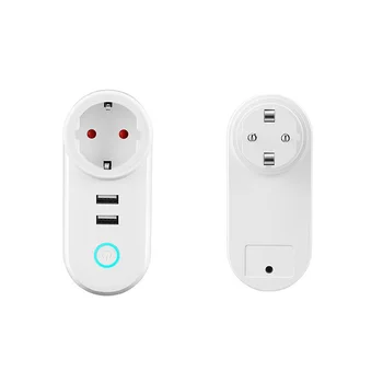 Smart WiFi de Putere UE Plug cu USB Priza Socket Lucra cu Alexa Google asistent Acasă App Control de la Distanță de Control Funcția Timer