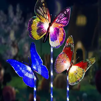 Rezistent la apa Alimentate Solar Fluture Lily Lumini Colorate Peisaj de Iluminat pentru Gard Gradina cu Gazon de Crăciun Decorativ Lumina