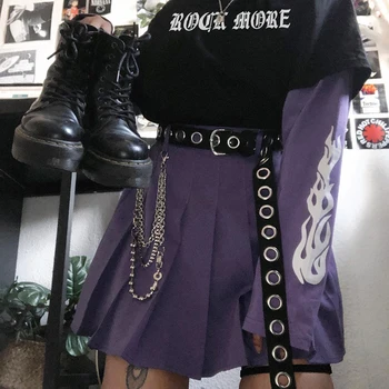 Gotic Fals 2 Bucati Flacără Imprimare Tricou Femei 2020 Toamna Harajuku Punk 0-Neck Maneca Lunga, Hanorace Tricou Pulover De Sus