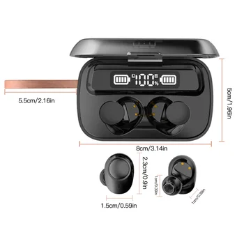 Bluetooth Mini 5.1 In-ear Cască fără Fir, Reincarcabil rezistent la apa Căști Căști cu Încărcare Caz