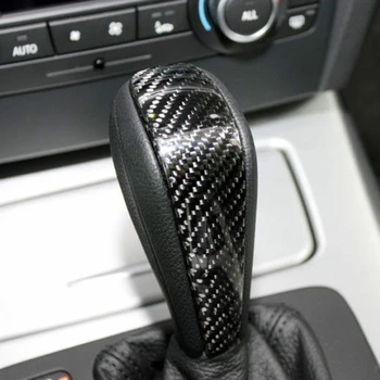 Fibra de Carbon de Schimbare a vitezelor se Ocupe de Maneca Acoperi Autocolante pentru BMW seria 1 Seria 3 E90 E92 E87 X1 E84 Auto Accesorii de Interior