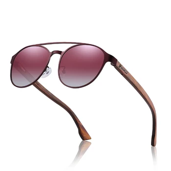 HU Lemn Polarizat ochelari de Soare din lemn de Primăvară Balama din Oțel Inoxidabil Cadru femei ochelari de soare pentru barbati Lentile UV400 protecție GR8041