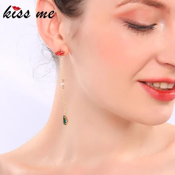Kissme Elegant Blue&Red Apa de Rășină Picătură Legăna Cercei Pentru Femei Cadouri de Aur de Culoare Lanț Lung de Moda din Alamă Accesorii Bijuterii