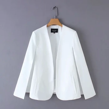 Design split femei mantie costum haina casual doamna în alb și negru sacou moda streetwear liber îmbrăcăminte exterioară topuri C613