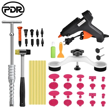 PDR Instrumente Pentru a Elimina urme de Lovituri Instrumentul de Reparare Auto Set Paintless Dent de Reparare Instrumente de Îndepărtare Dent Dent Tragator PDR File Lipici Lipici Arma